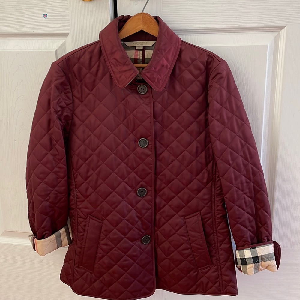 Burberry Womenswear Jacket size Medium in Burgundy color